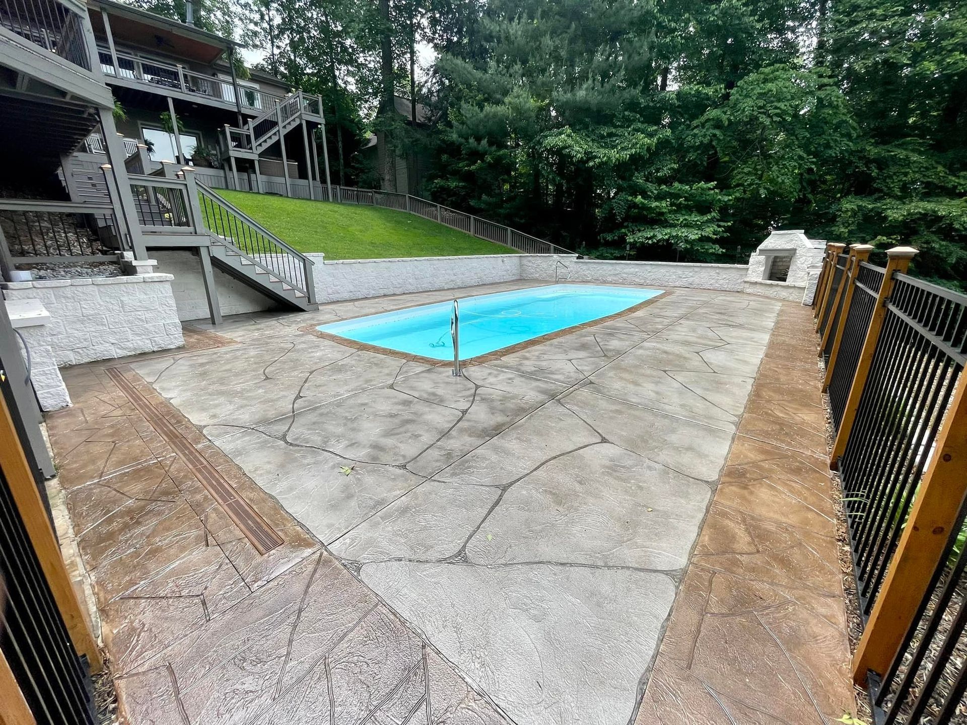 custom concrete pool deck