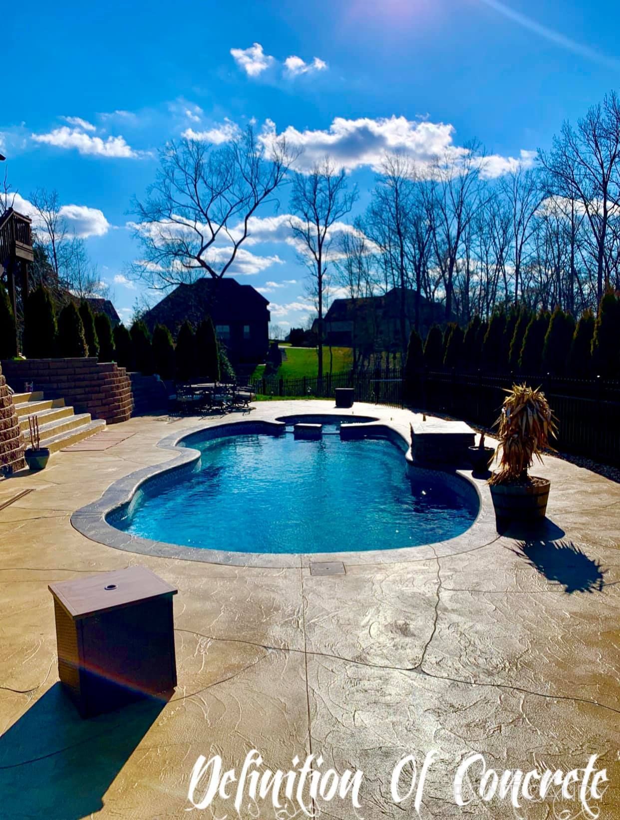custom concrete pool deck