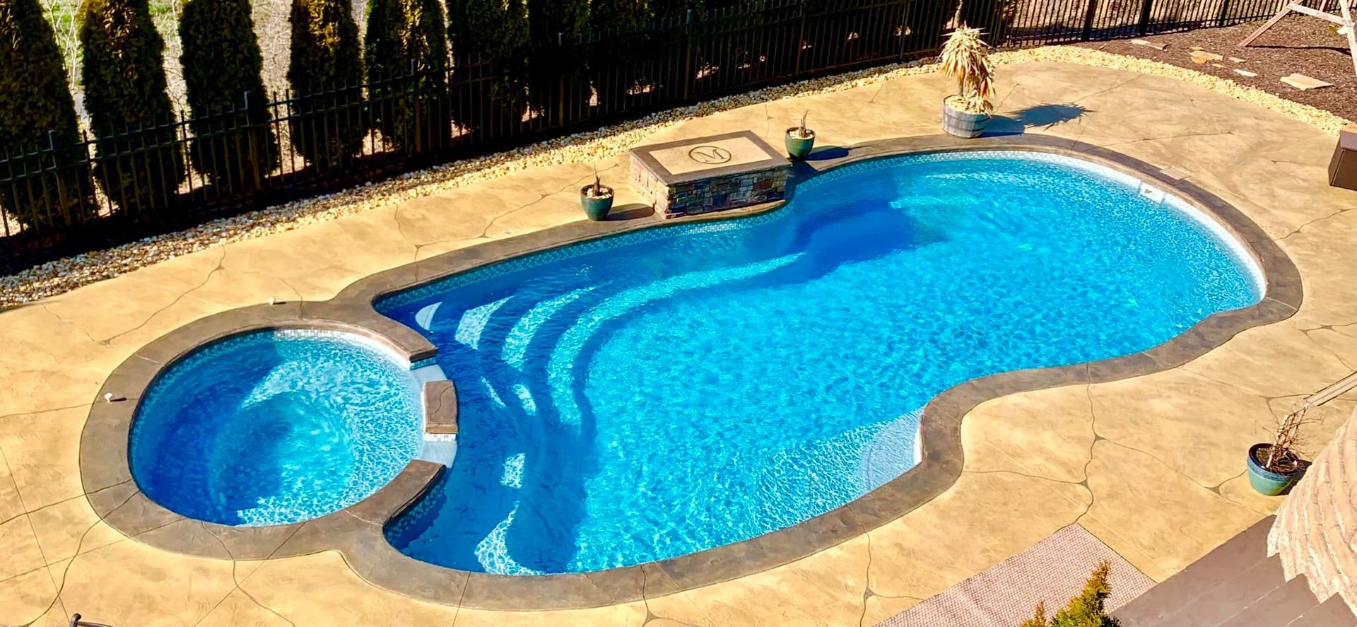 custom concrete pool deck