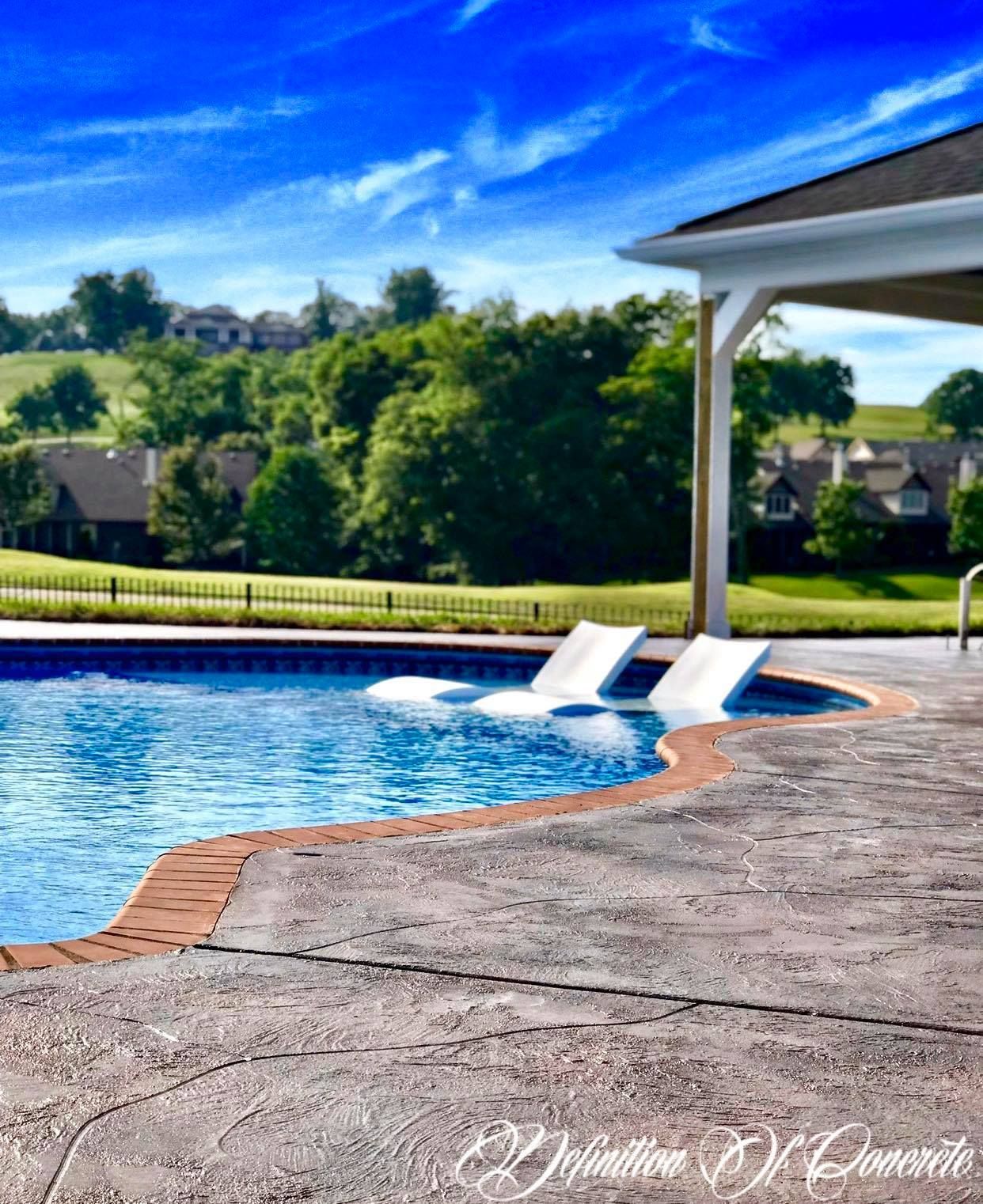 custom concrete pool deck