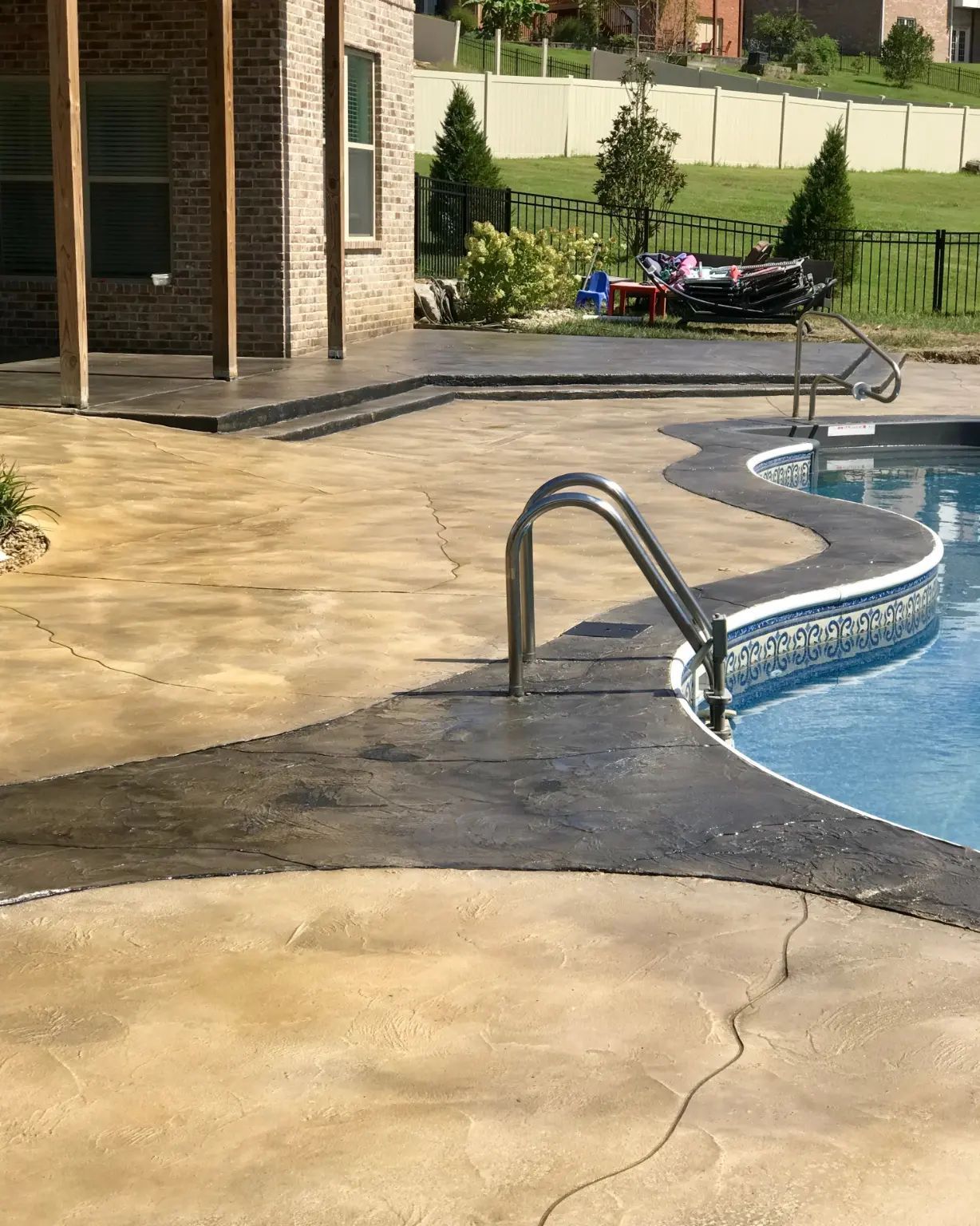 custom concrete pool deck