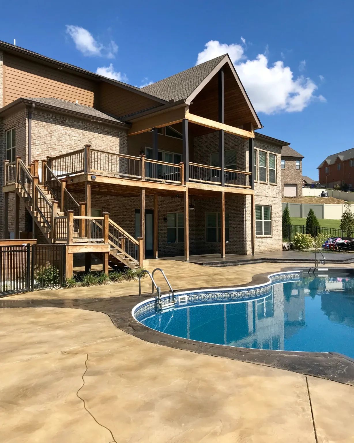 custom concrete pool deck