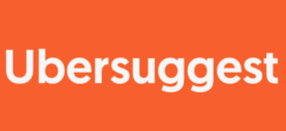 „Ubersuggest“ ist in Weiß auf orangefarbenem Hintergrund geschrieben.
