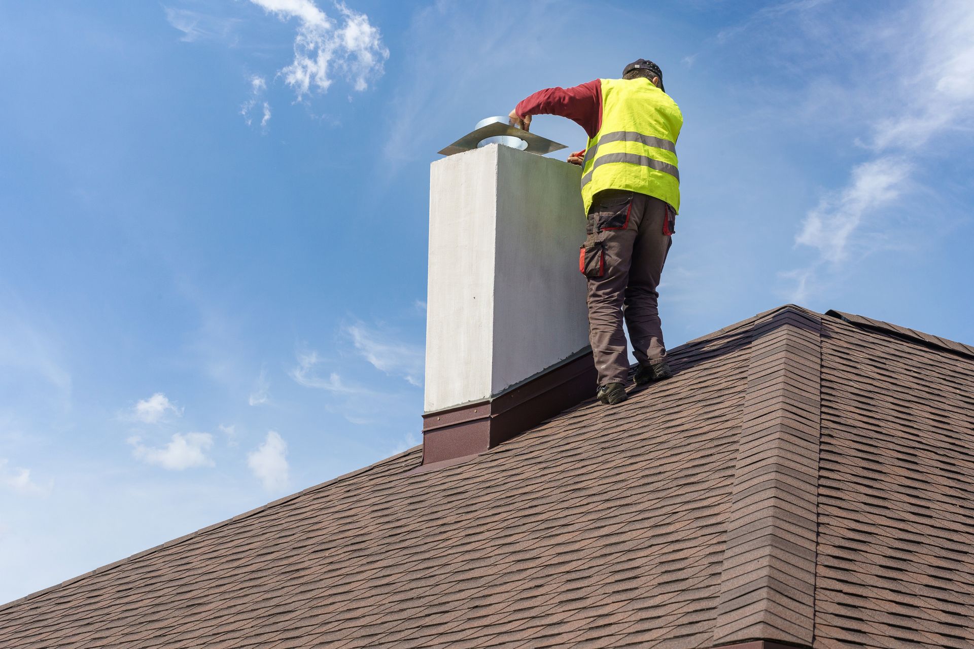 Skilled worker having chimney inspection – Macungie, PA - Anytime Todd's Chimney Sweeping