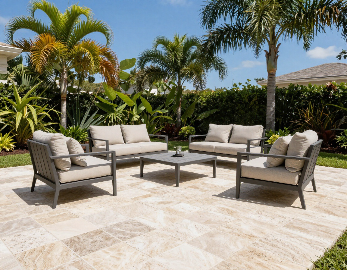 Travertine paver patio