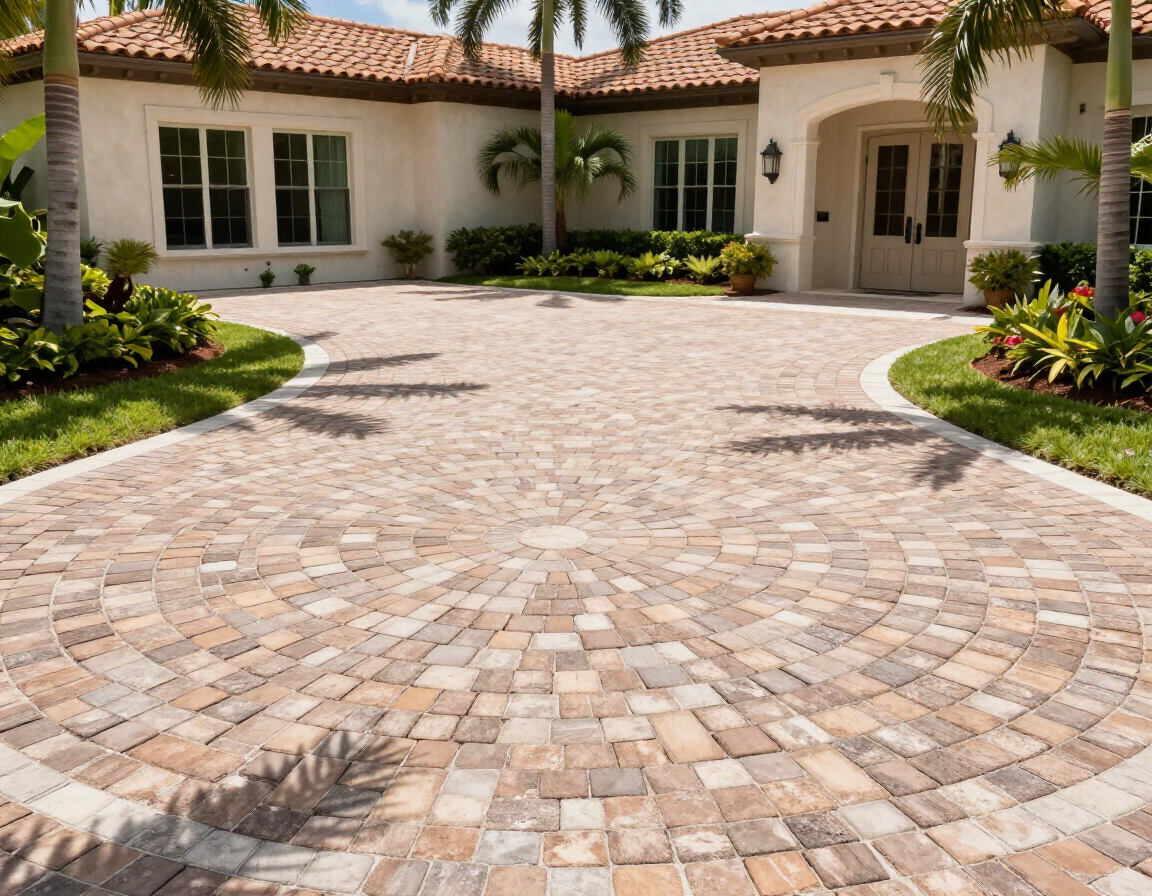 Circle pattern luxury driveway