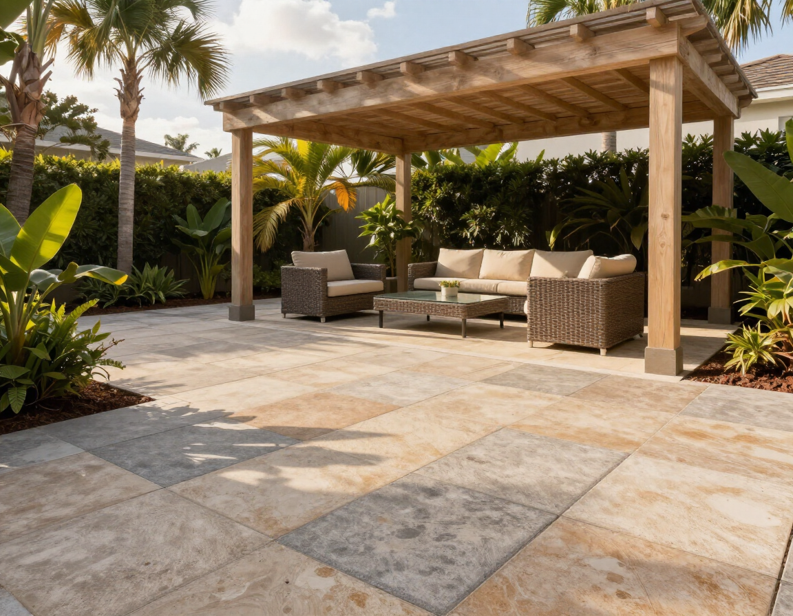 Modern paver patio design