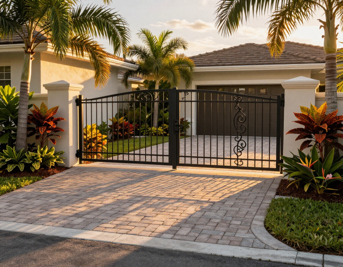 Paver driveway entrance