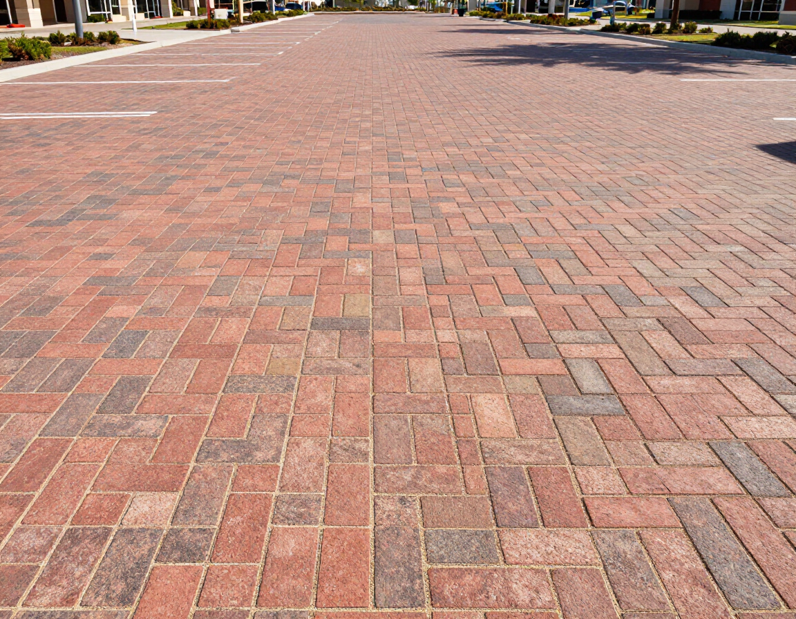 Commercial parking lot paver installation