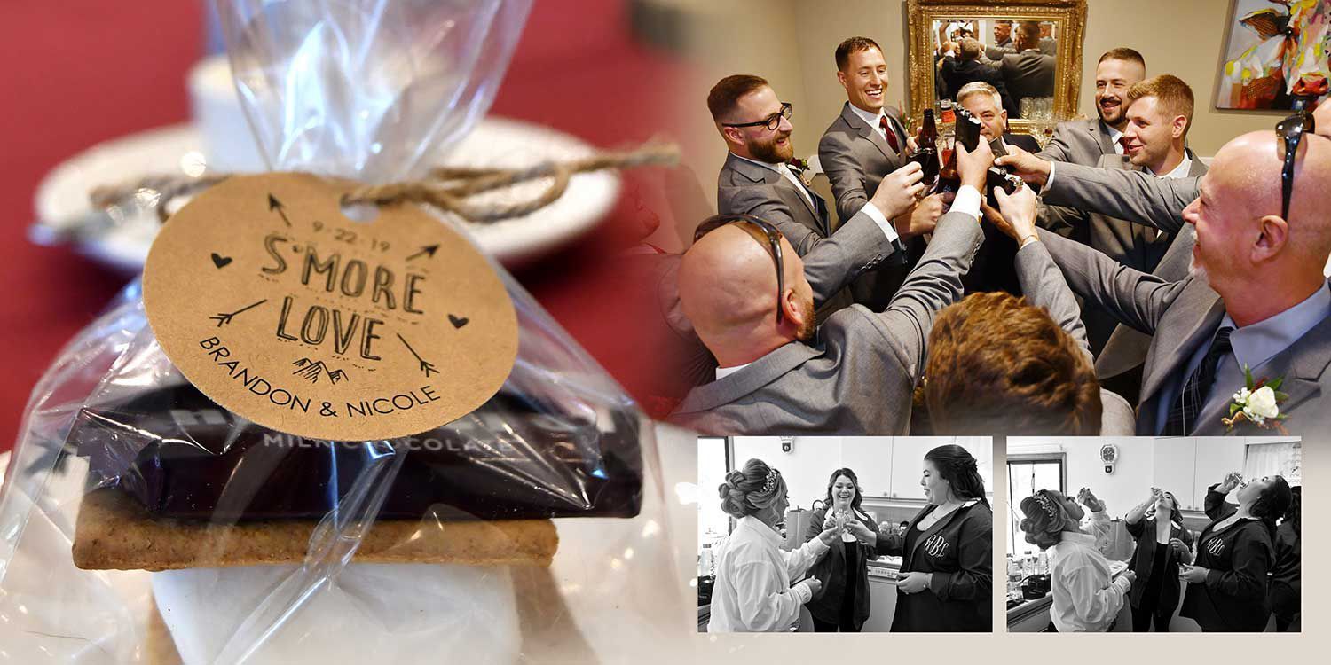 Panoramic Wedding Album Page of Gift box with a 