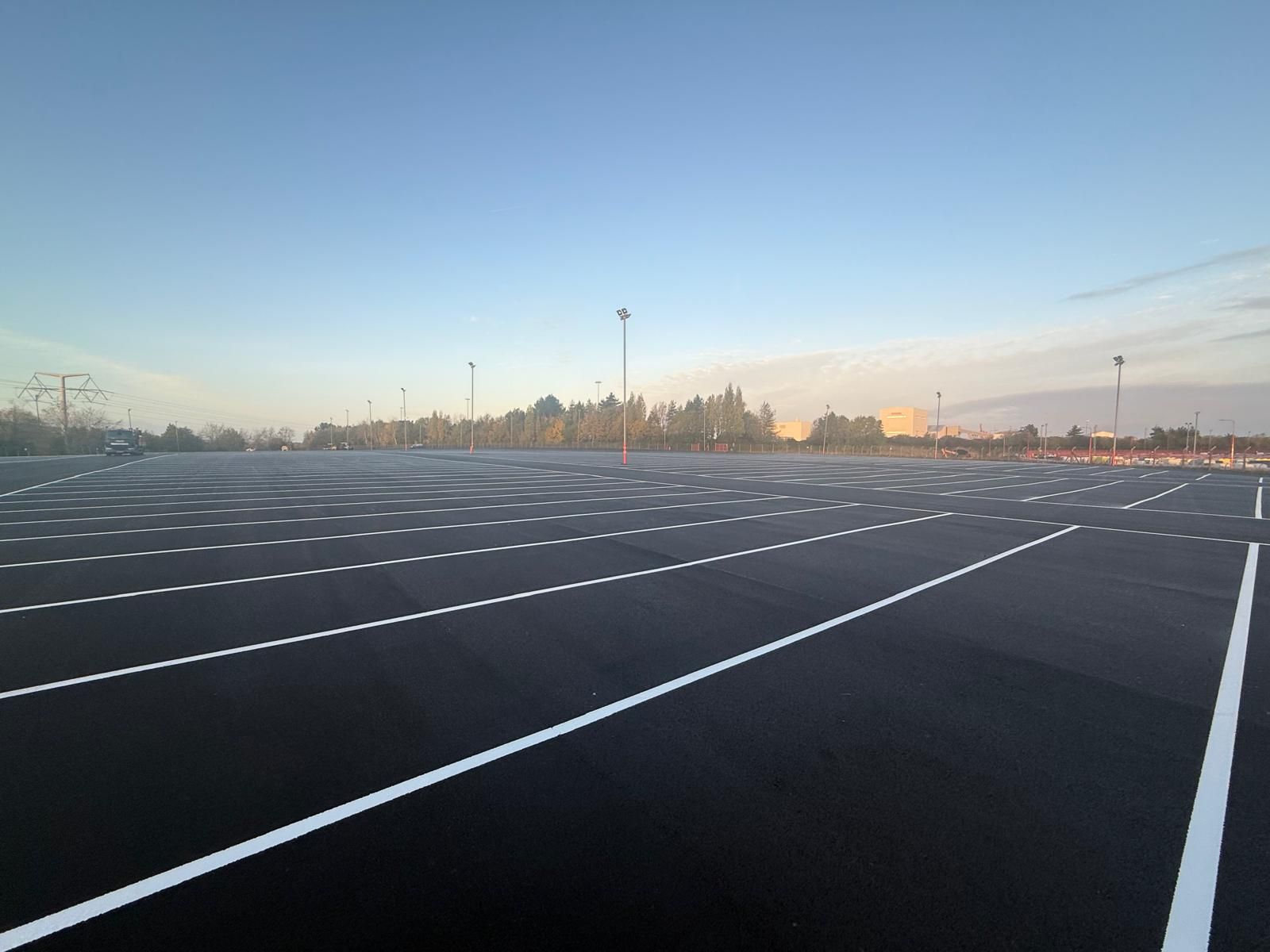 Large-scale car park resurfacing at Portbury Docks