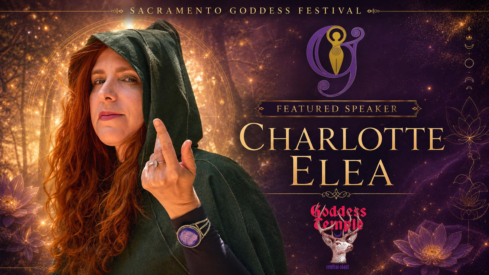 charlotte elea with a cloak and speaker title