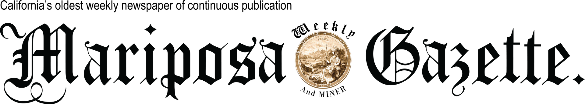 A logo for the mariposa gazette is shown on a white background