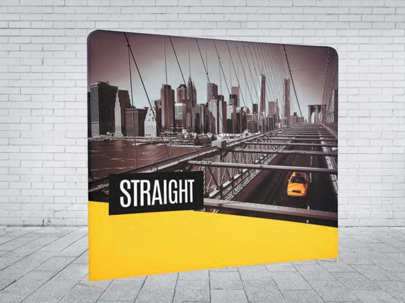 image of a fabric 2.3m curved banner