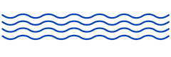 Blue wavy horizontal lines on a white background, resembling water ripples.