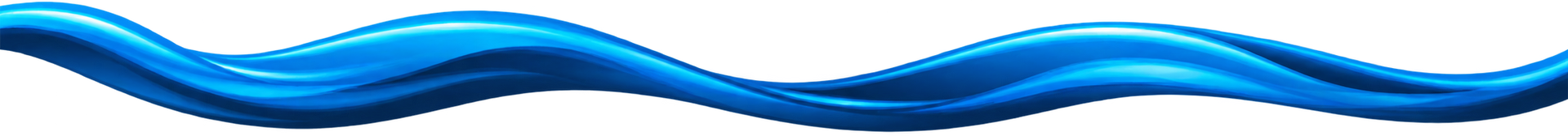 Blue wave-like header banner with layered light and dark blue curves on white background
