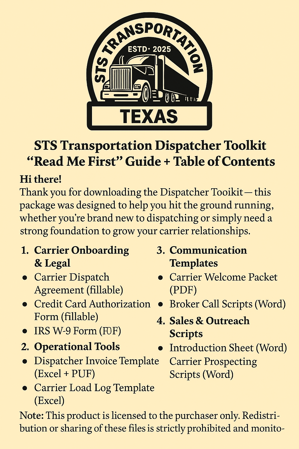 STS Dispatcher Toolkit – Your All-in-One Dispatch Startup Solution!
