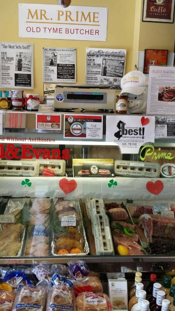 A butcher shop with a sign that says mr. prime