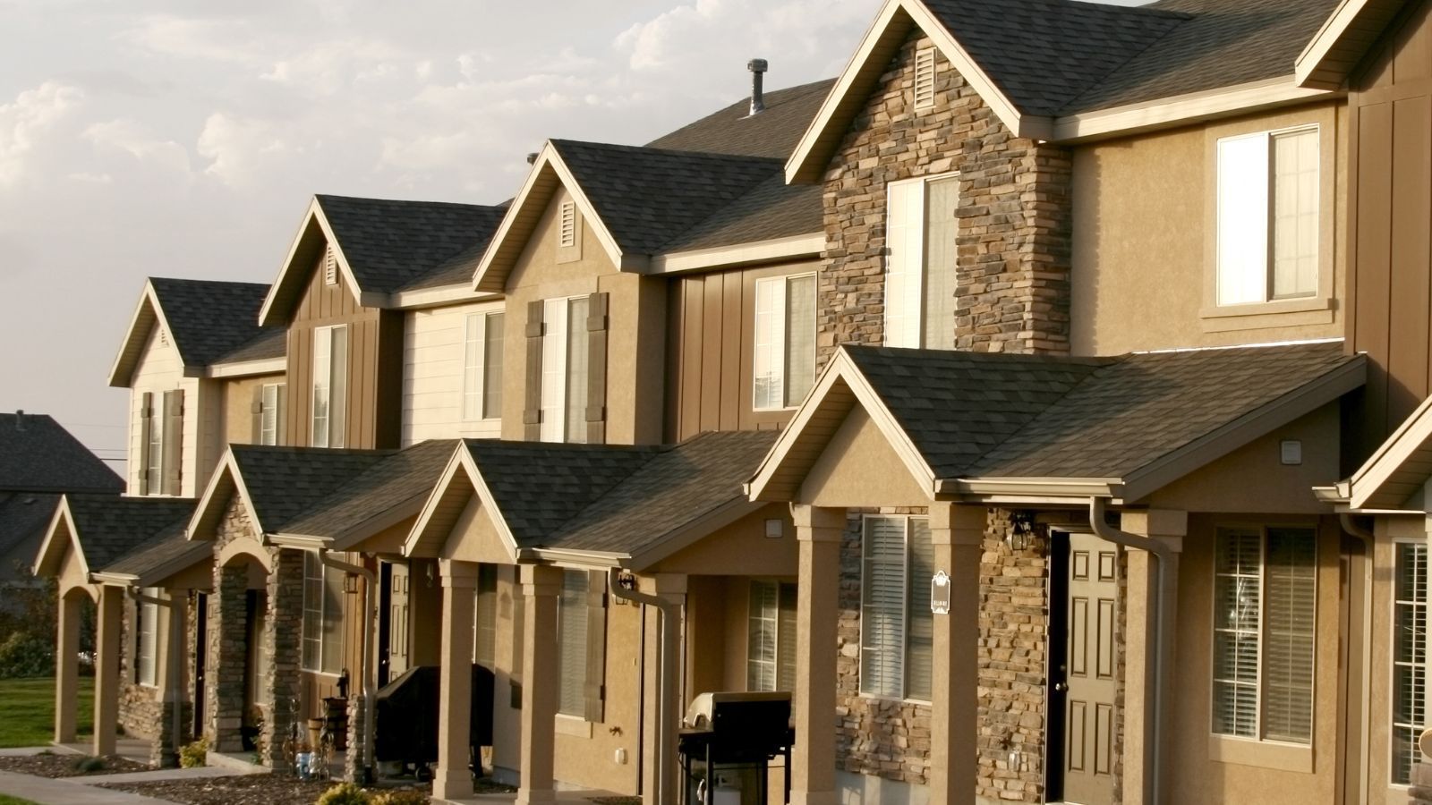 Townhomes in the evening