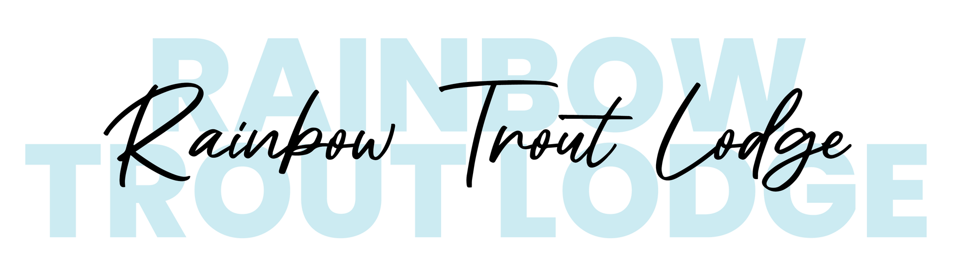 Barnold Lodge logo with light blue block text and black cursive script overlaid