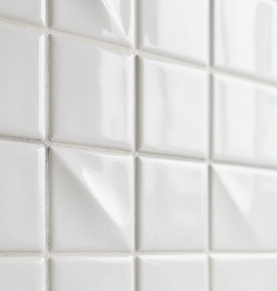 Bathroom wall beveled tile