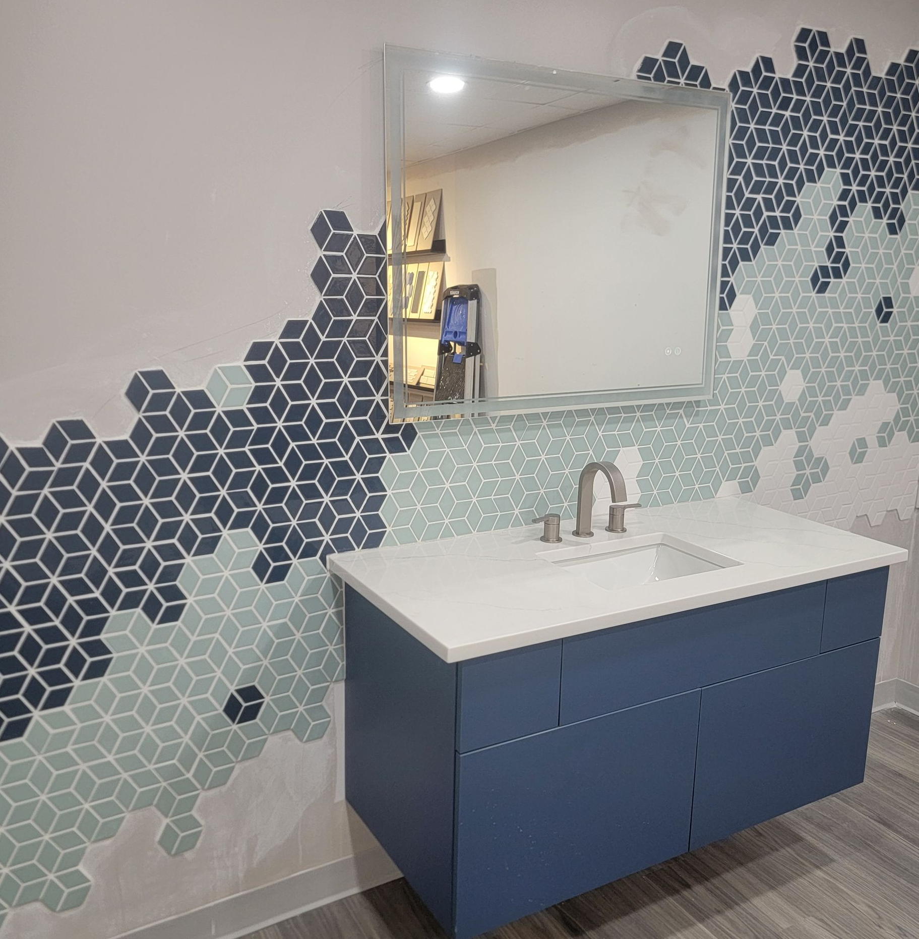 POWDER ROOM WITH GLASS VANITY | WELDON SPRING MO