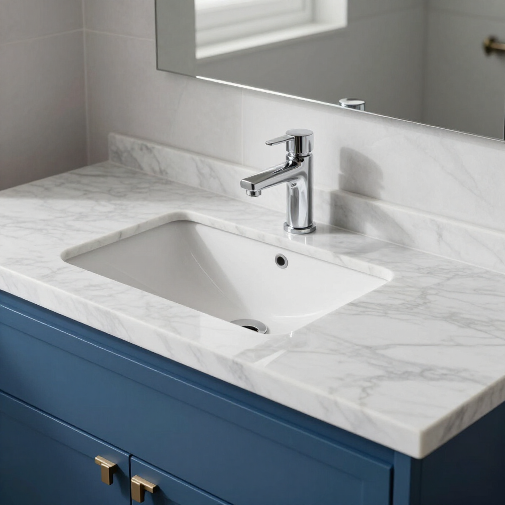 POWDER ROOM WITH GLASS VANITY | DARDENNE PRAIRIE MO