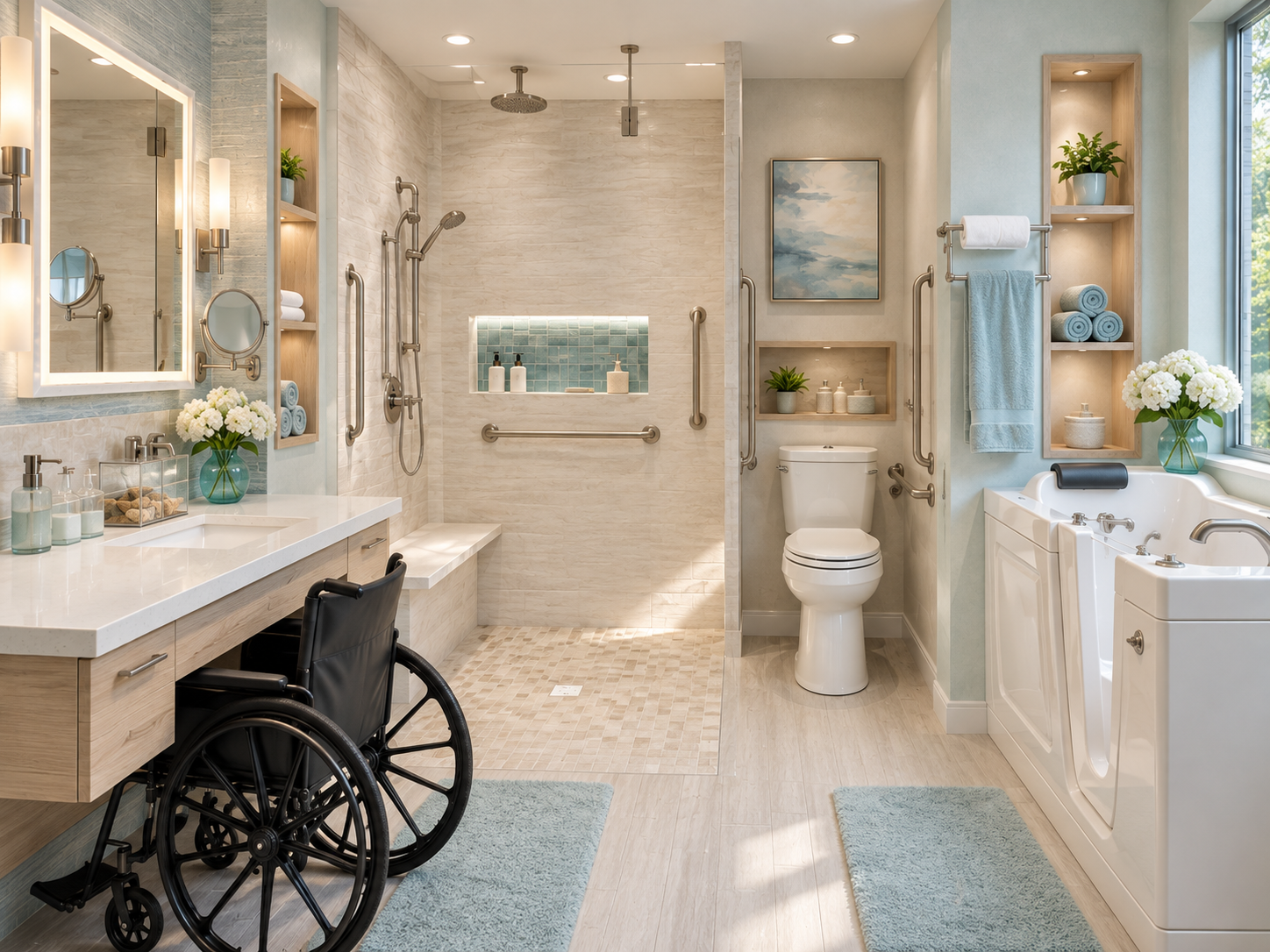 AGING IN PLACE MASTER BATHROOM REMODEL | ST PETERS, MO | JUST BATHROOMS 636 AGING IN PLACE MASTER BATHROOM REMODEL WITH ADA COMPLIANT WHEEL CHAIR ACCESSIBLE | ST PETERS, MO | JUST BATHROOMS 636