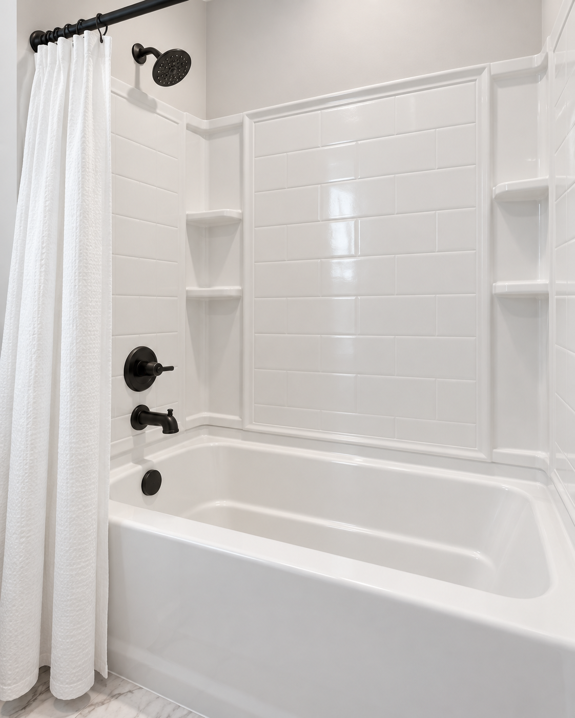FULL WHITE GUEST BATHROOM REMODEL | COTTLEVILLE MO