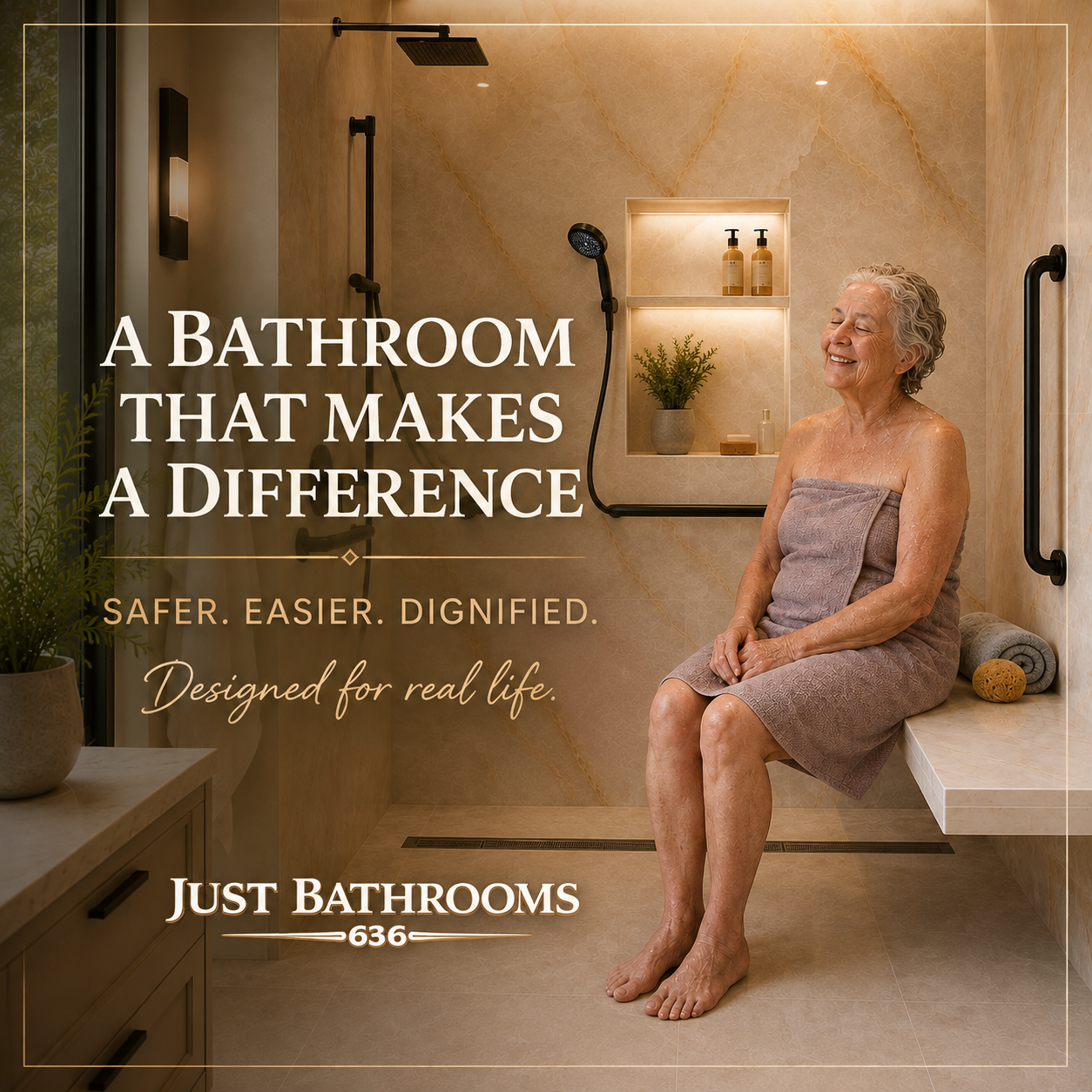 AGING IN PLACE BATHROOM REMODELING IDEAS | JUST BATHROOMS 636 | OFALLON MO