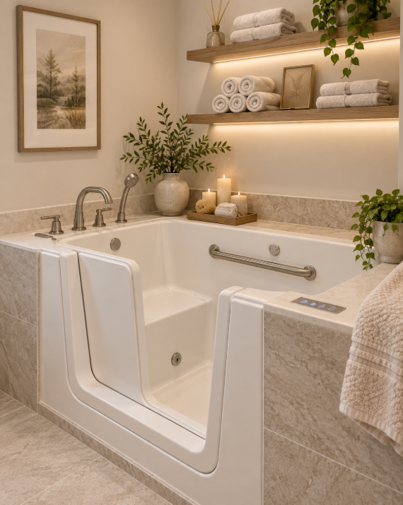 MASTER GUEST BATHROOM REMODEL FOR AGING IN PLACE | O'FALLON MASTER BATHROOM REMODEL, WALK IN TUB FOR AGING IN PLACE | JUST BATHROOMS 636 | OFALLON MO