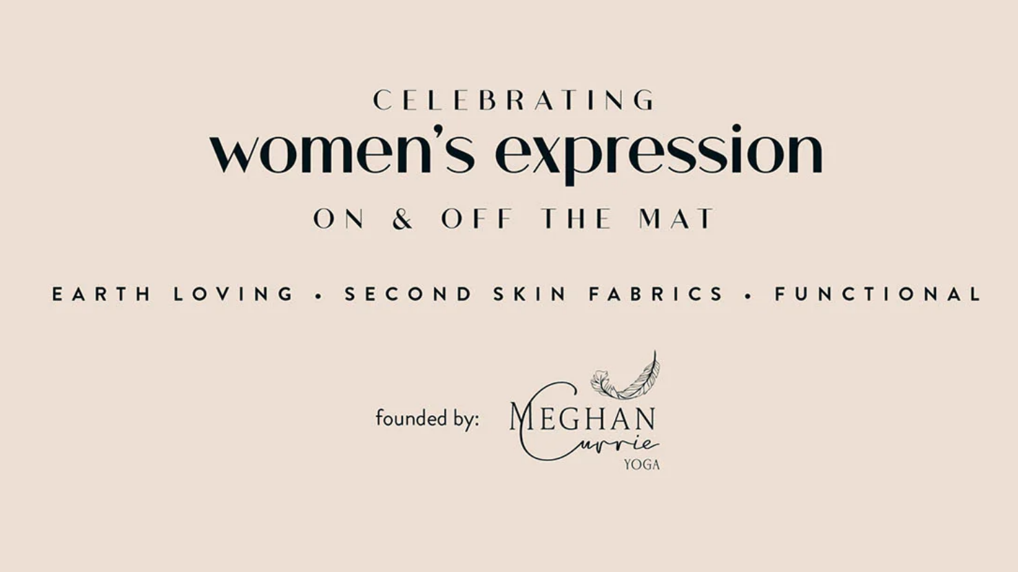 Advertisement celebrating women's expression: text on a light brown background. It reads, 