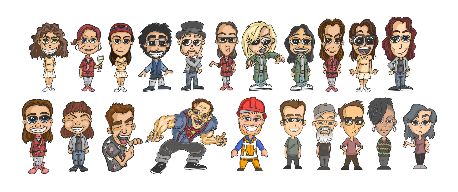 characture made to look like they are from the movie Goonies