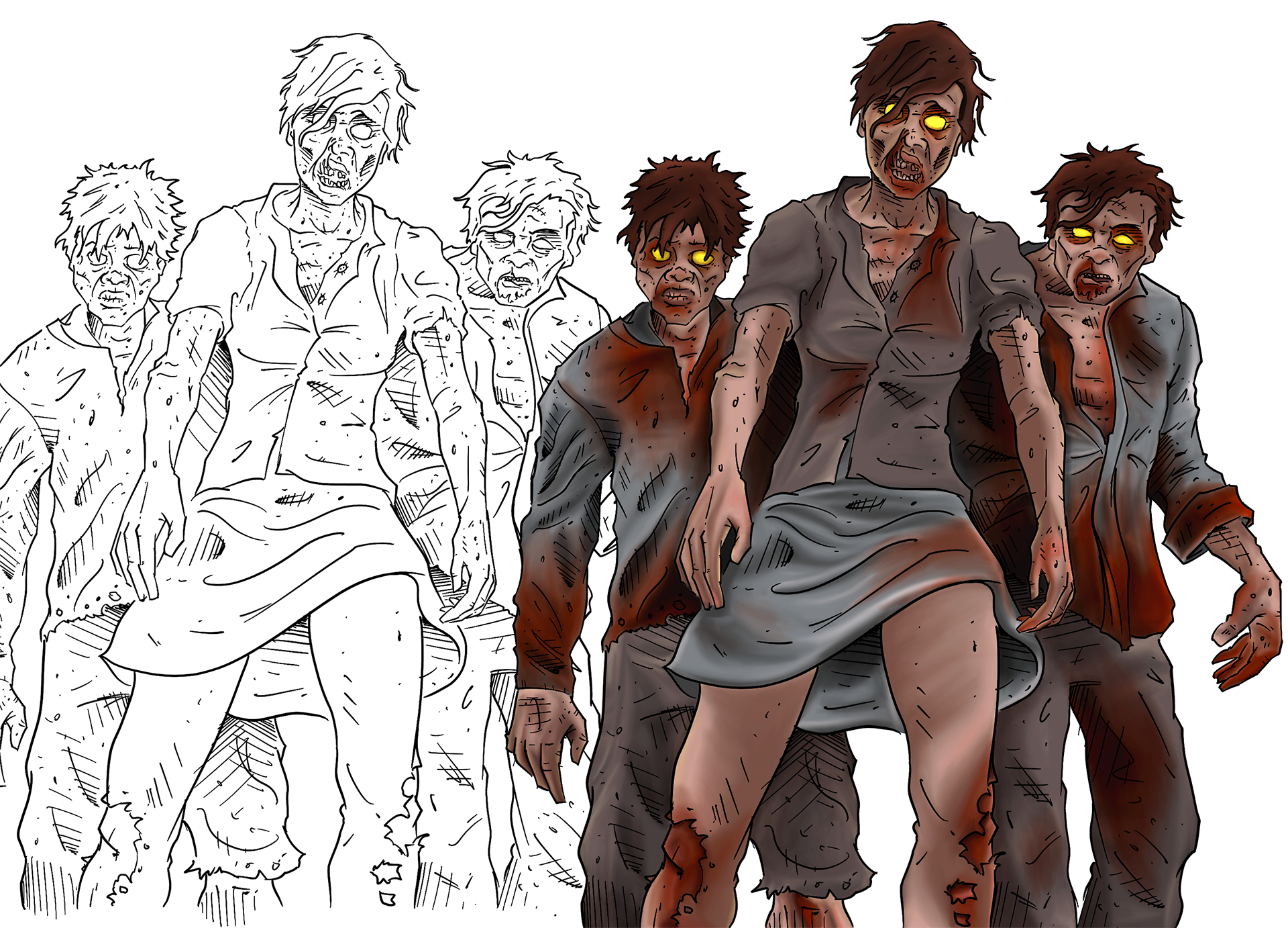 3 zombies