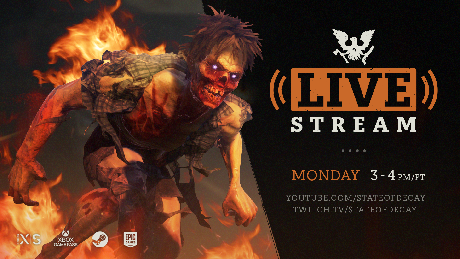 Social Media image for Undead Labs livestream of State of Decay 2