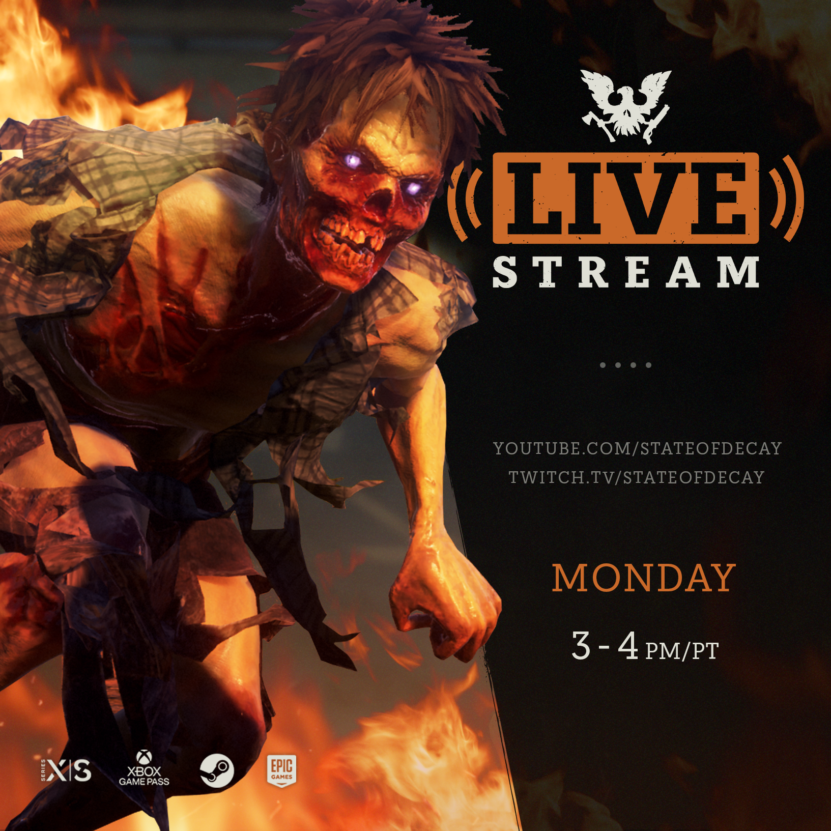 Social Media image for Undead Labs livestream of State of Decay 2