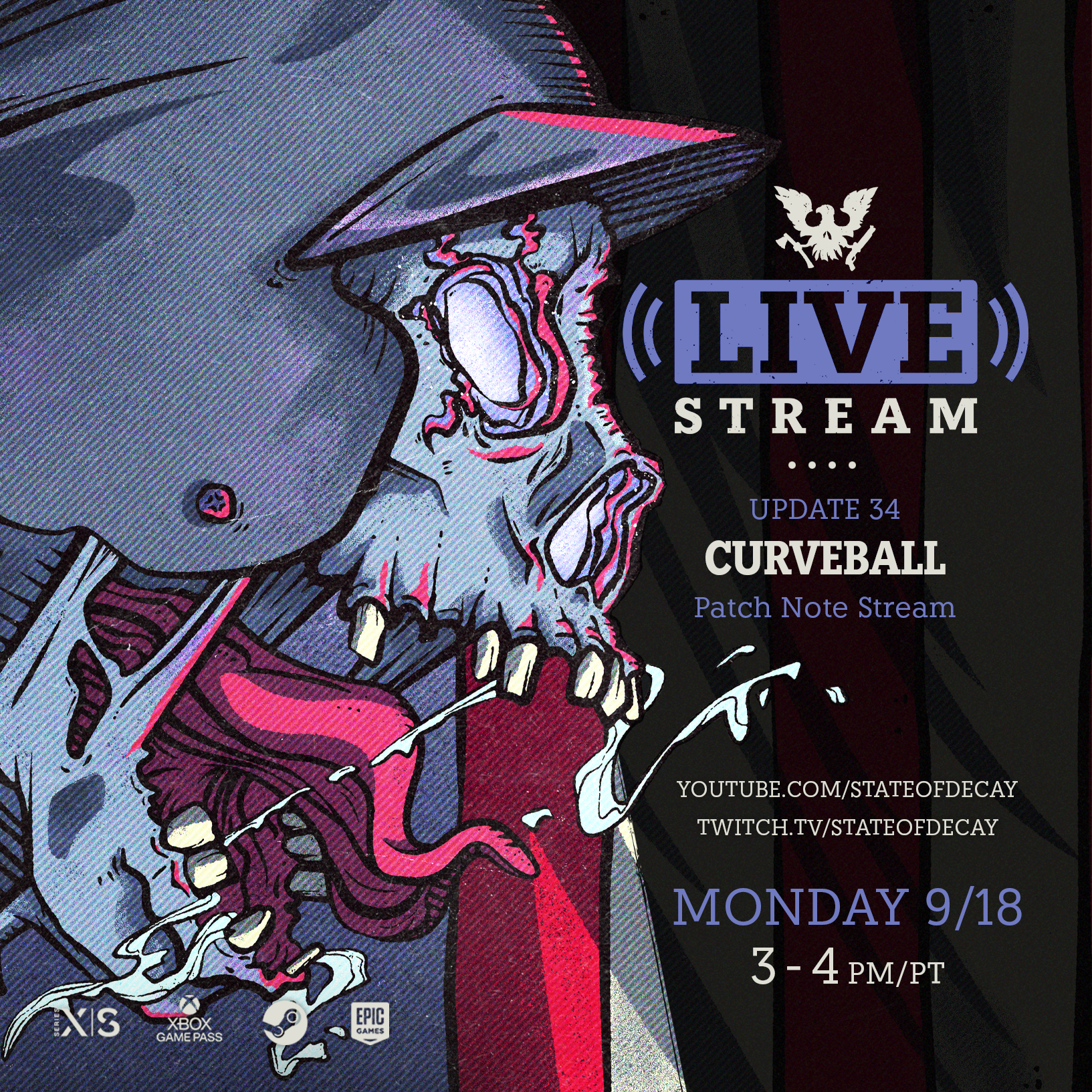 Social Media image for Undead Labs livestream of State of Decay 2