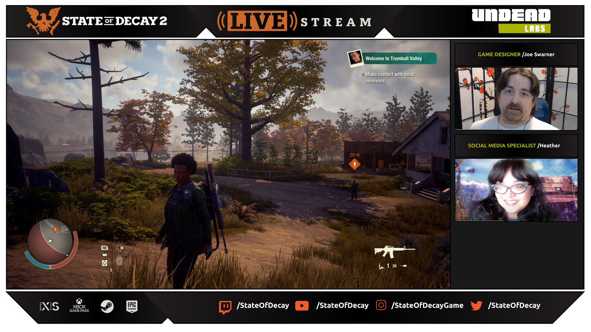 Example of livestream overlay design for Undead Labs