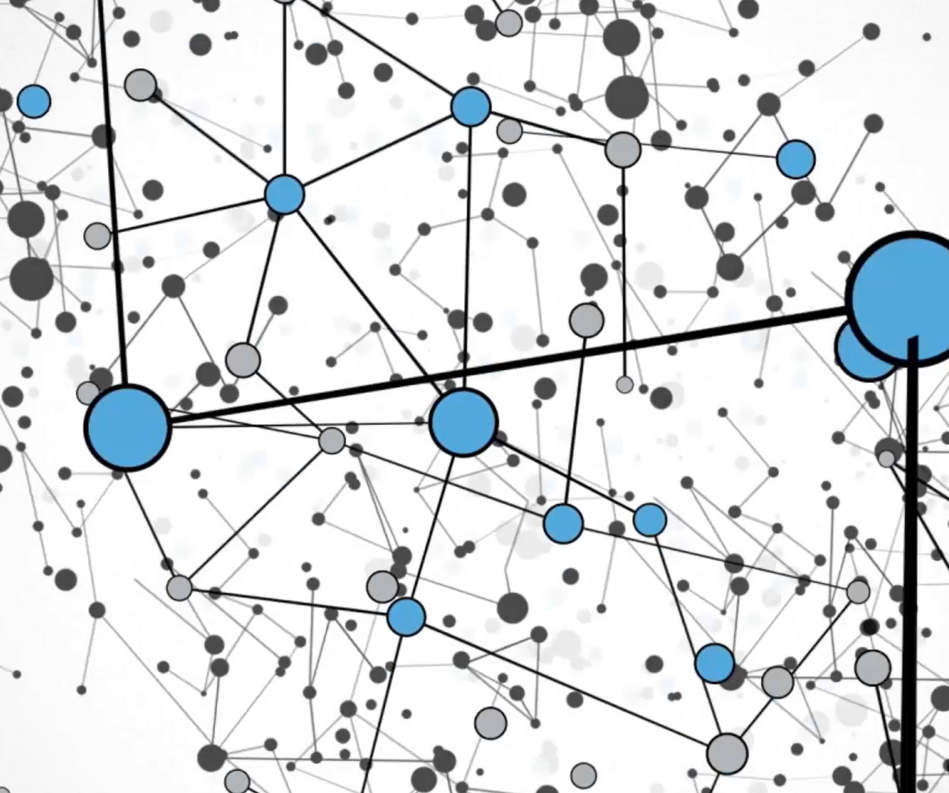 graphic of circles and lines made to look similar to a gene