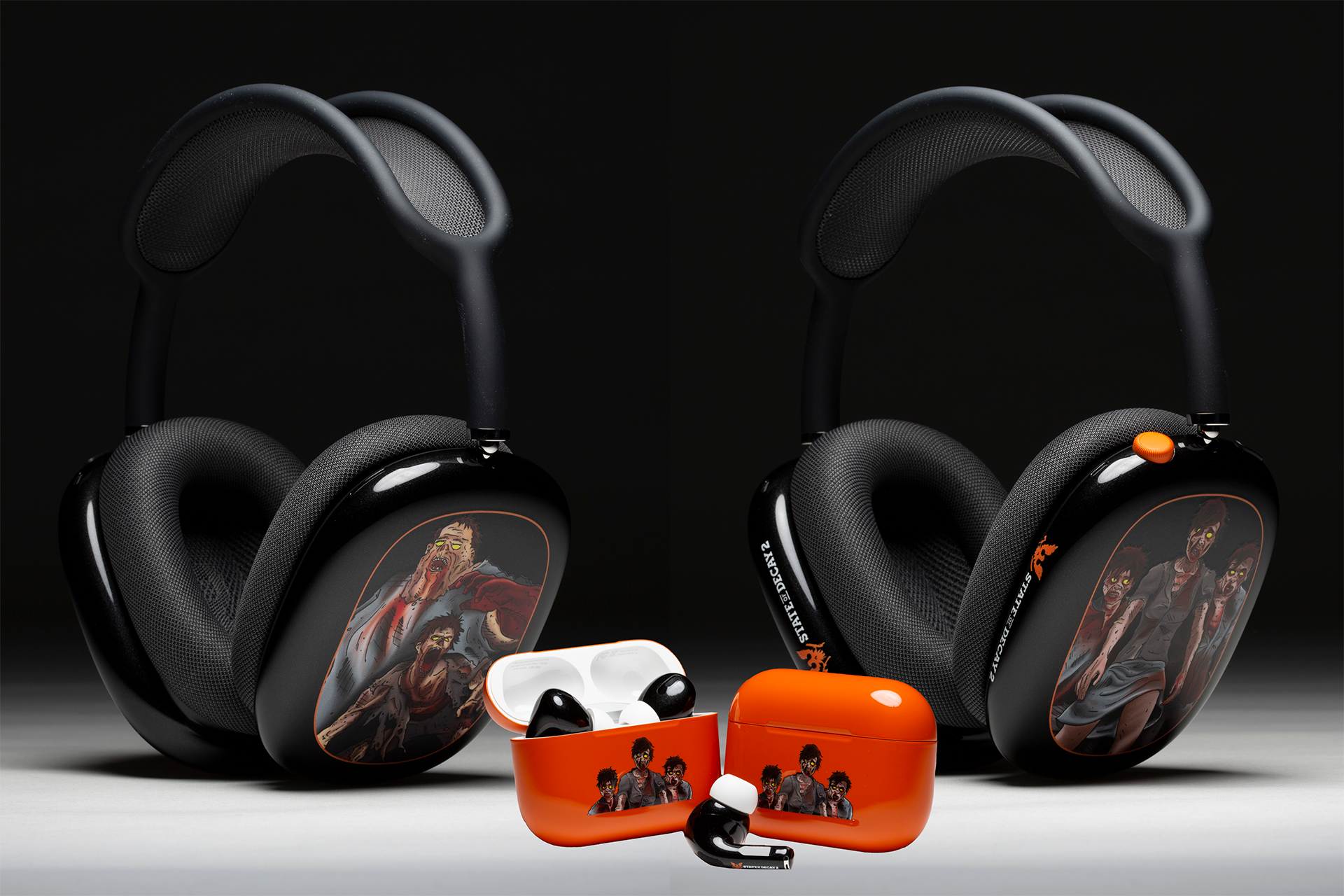 Headphones with zombies from State of Decay 2 on them