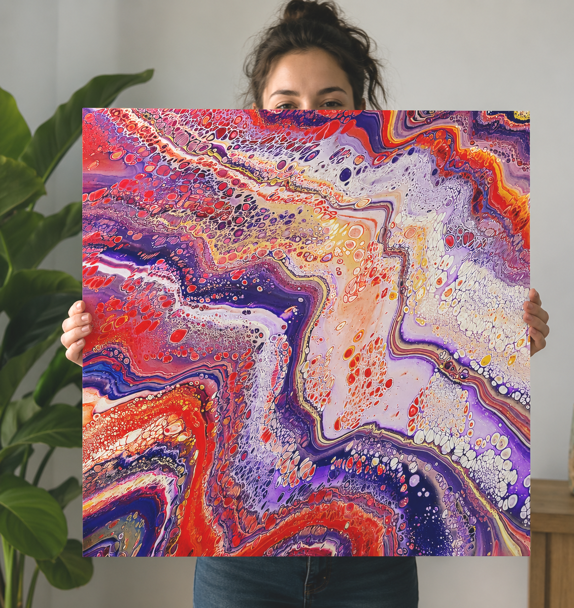 In-person corporate acrylic pouring team building workshop