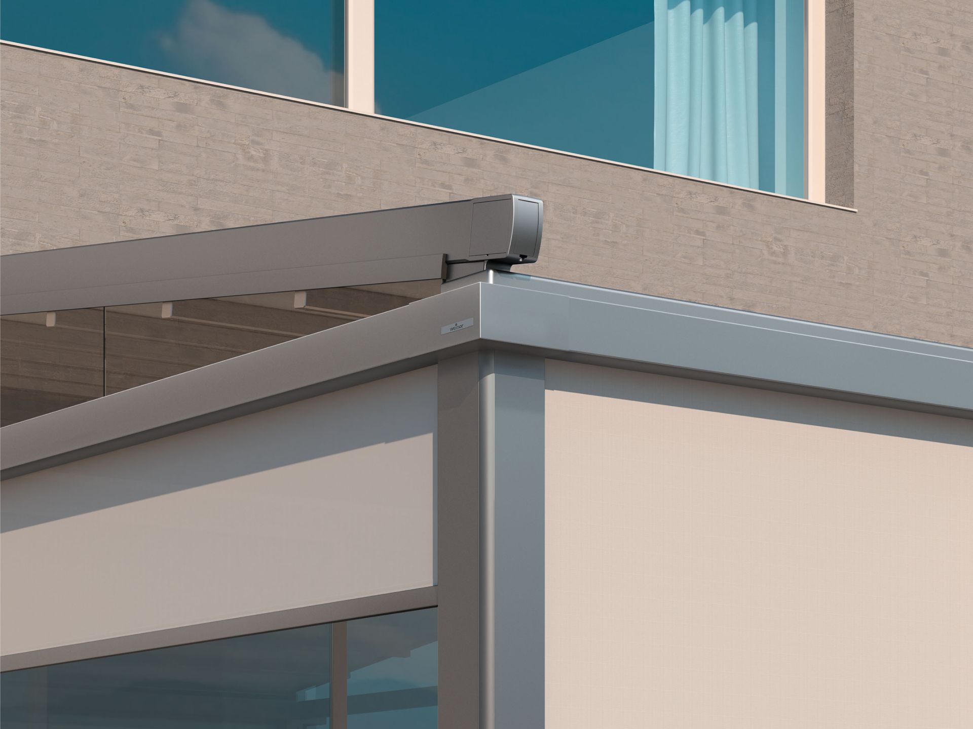 A close up of a building with a roof and a window.