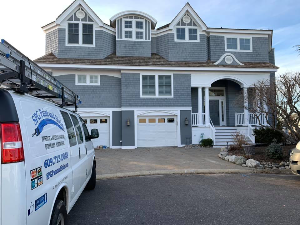 House painting waterfront home SPG Paint and Stain Barnegat Light waterfront Long Beach Island LBI