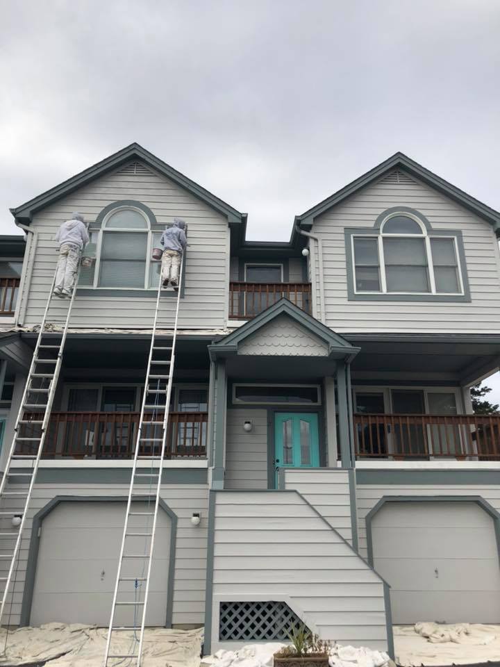 House painting waterfront home SPG Paint and Stain Barnegat Light waterfront Long Beach Island LBI