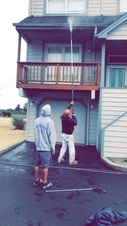 Power Wash House painting waterfront home SPG Paint and Stain Barnegat Light waterfront Long Beach Island LBI