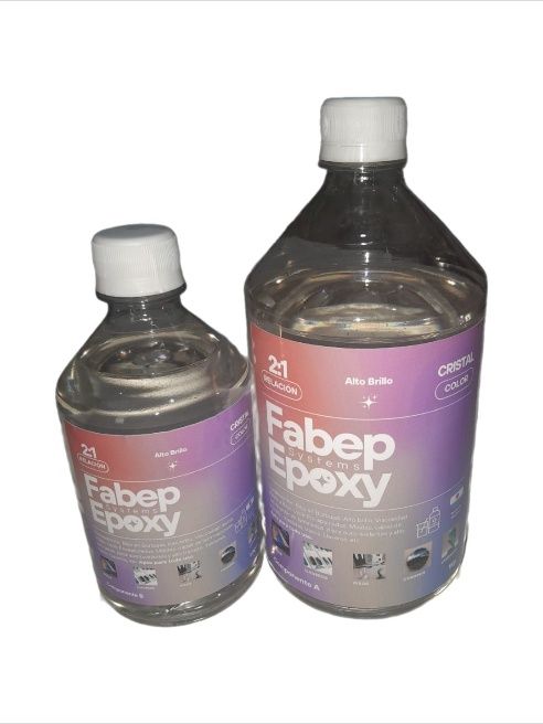 Dos botellas de resina epoxi Fabep.