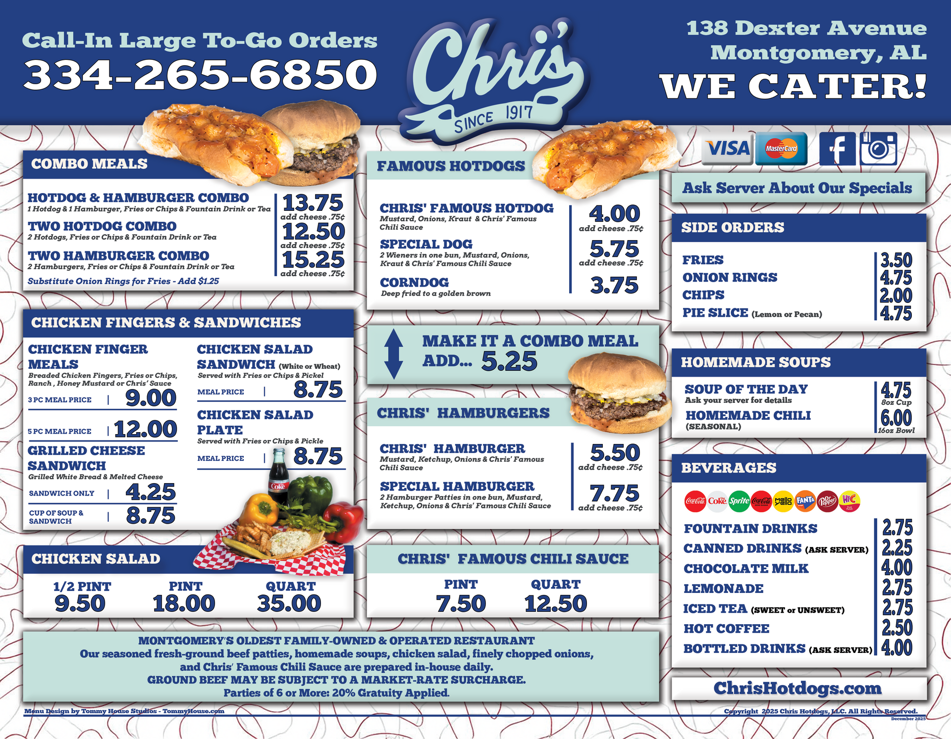 Chris' Famous Hotdogs Menu