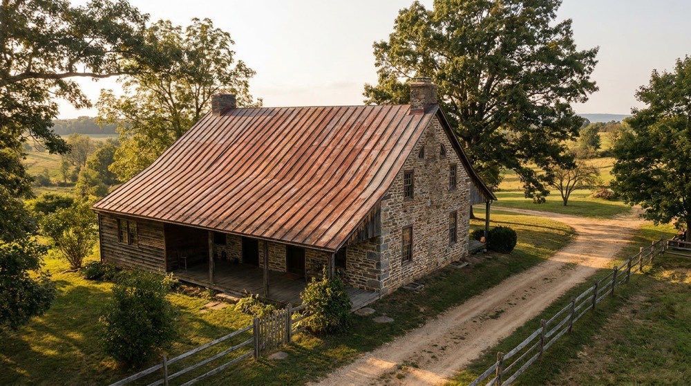 Concealed-fastener standing seam metal roof detail — Red Patch Roofing, Berks County, PA.