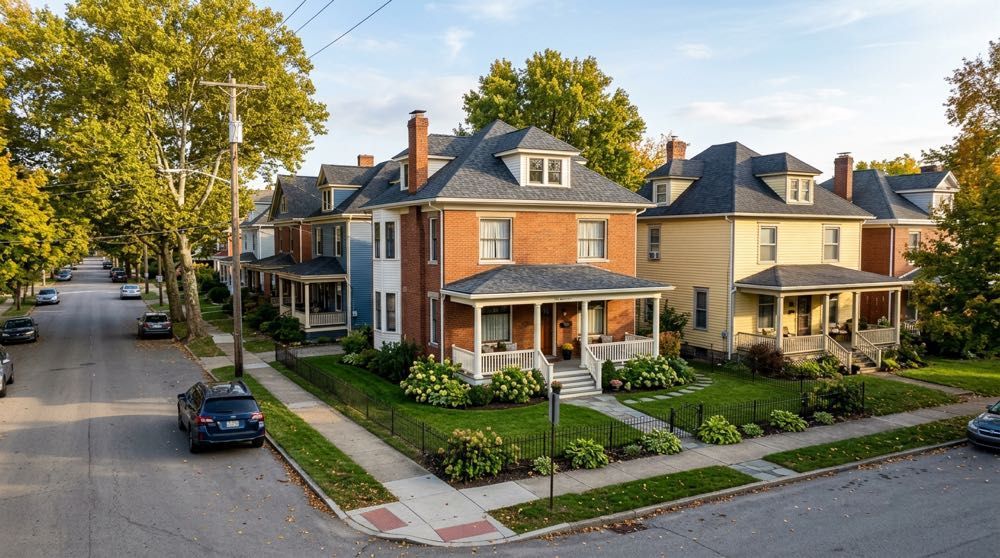 Typical homes in Shillington and Mohnton, Pennsylvania
