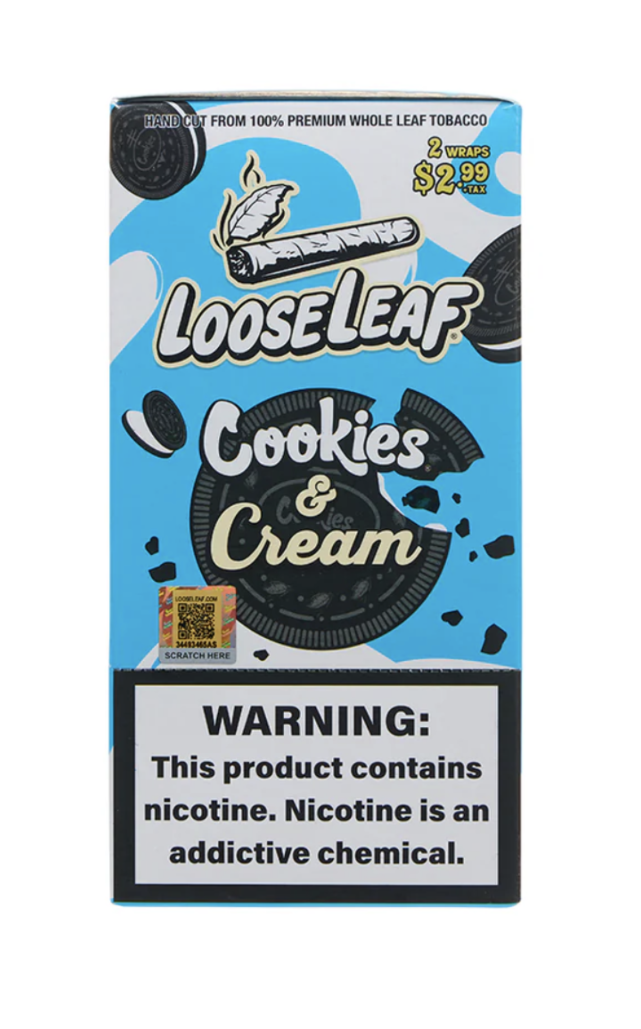 Loose leaf natural wrap cookies & cream, 20 packs of 2